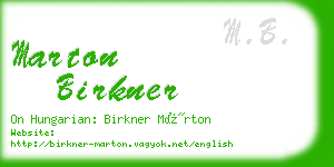 marton birkner business card